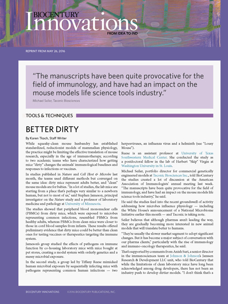 The Dirty Future of Immunology Animal Models